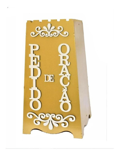 Gazofilácio Pedidos De Oração Igreja Em Mdf Dourado