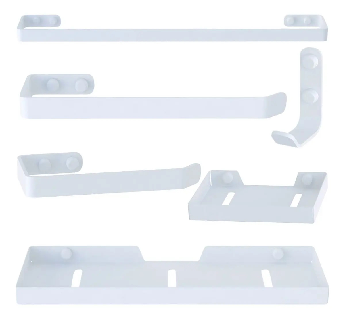 Kit Acessórios Para Banheiro 6 Peças Branco Sf.plus