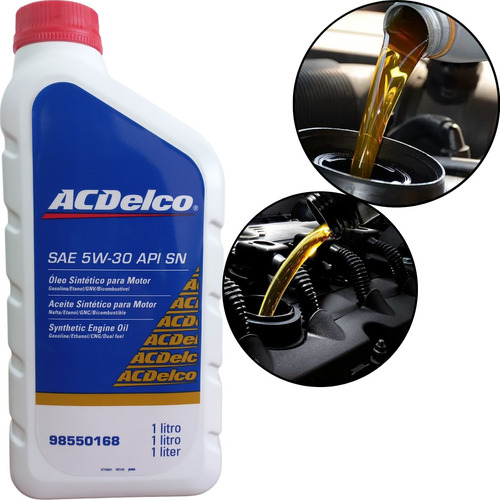 1 Litro Óleo De Motor Sintético Sae 5w30 Api Sn Acdelco