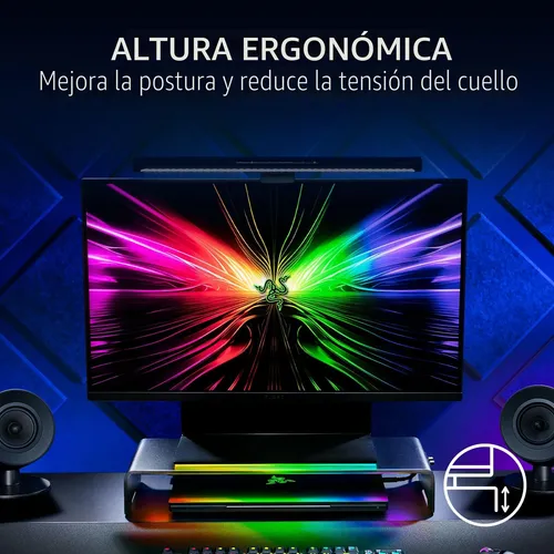 Suporte Monitor Razer Chroma Hub 4 Portas Alumínio Negro