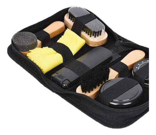 Limpieza De Zapatos Cepillo Polaco Brillo Kit De Cuidado