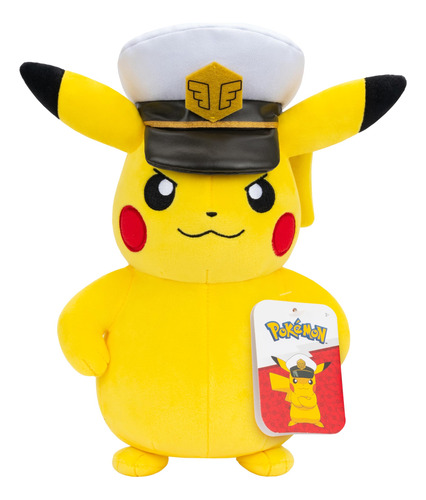 Jazwares Pokemon Captain Pikachu Plush - Peluche Suave De 8
