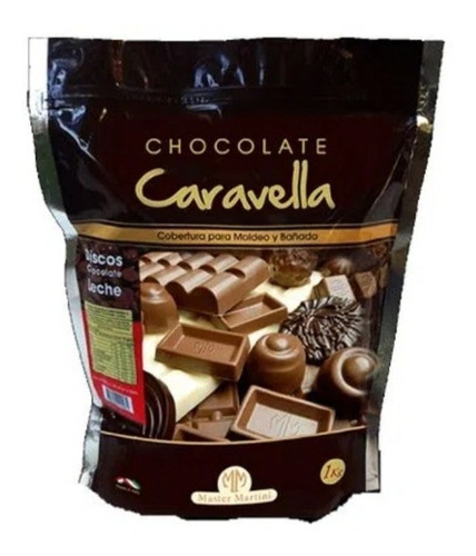 Cobertura De Chocolate De Leche Caravella 1 Kg Discos