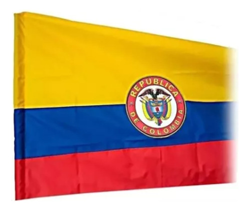 Bandera Colombia Con Escudo 1mtr X 1.50mtr  Grande