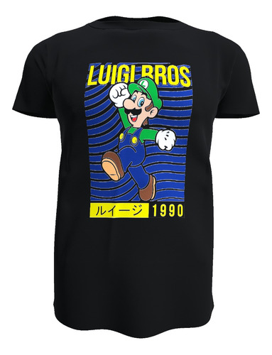 Polera Infantil Luigi Bros, Super Mario Bros, Algodon