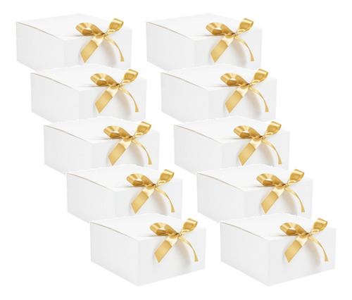 Paquete De 10 Cajas De Regalo Blancas Con Tapa, Utilería Par