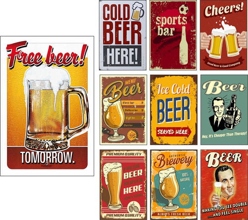 Carteles Vintage Para Bar Cerveza Beer Decoración Colección 