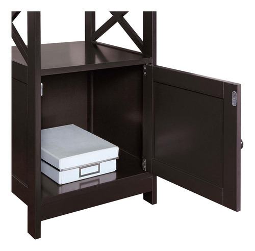 Mesa Auxiliar Con Armario De Almacenamiento Color Espresso
