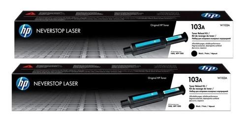 Imagen 1 de 3 de Combo 2 Toner Hp 103a Negro W1103a Para Neverstop 1000 1200