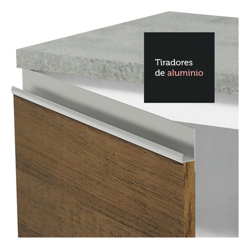 Mueble de Cocina Integral Madesa Glamy 200cm Blanco/Marrón