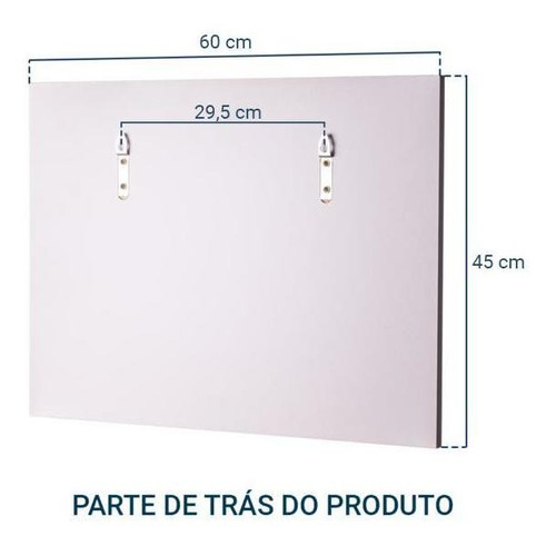 Imagem 4 de 4 de Espelho P/ Banheiro Com Prateleiras Lugano Branco 60 X 45cm