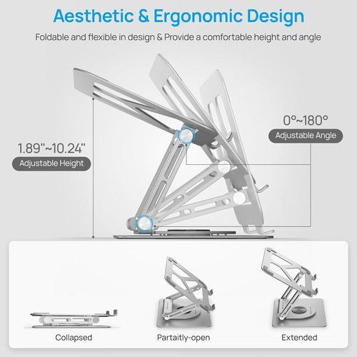 Usb C Laptop Docking Station Stand Con Base Girat...