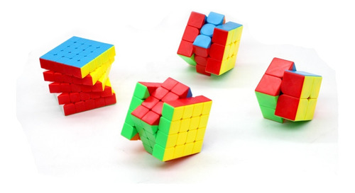 Combo Cubo Rubik Setx4 Moyu Stickerless Profesional Original