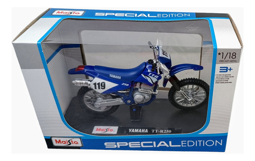 Moto Escala 1:18, Yamaha Tt-r250,  12cms Largo, Maisto