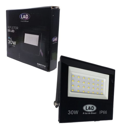 L&D Refletor De Led Iluminação Predial Jardim Piscina 30w