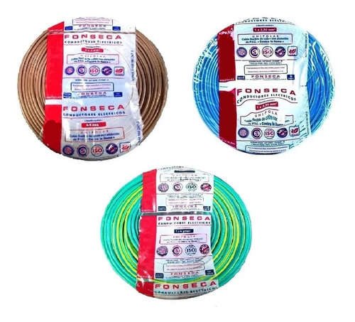 Imagen 1 de 6 de Cable Unipolar 2,5mm Pack X 3 Rollos De 100 Mts Por E631