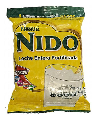 Leche de fórmula en polvo Nestlé Nido Fortificada en bolsa de 120g a partir de los 12 meses
