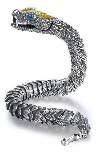 Pulsera De Serpiente Real Hecha A Mano De Plata 925 Con Pers