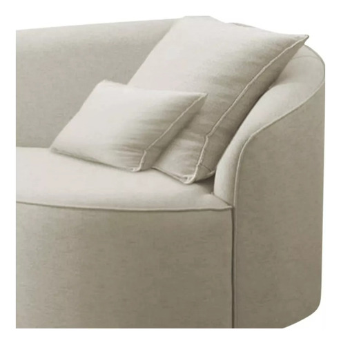 Divã Recamier Inglaterra Sofá Curvo Sala Estar 150 Cm Boucle Cor Bege Desenho Do Tecido Bucle