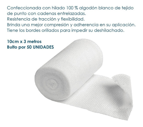 Imagen 3 de 6 de Venda / Gasa Tipo Cambric 15cm X 3mt Por 50 Unidades-balphin