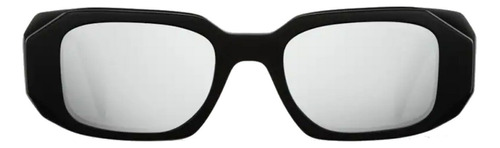 Óculos de sol Prada Symbole SPR17W armação de acetato cor black, lente chromed, haste black de acetato - SPR 17WS 1AB- 5S0 49
