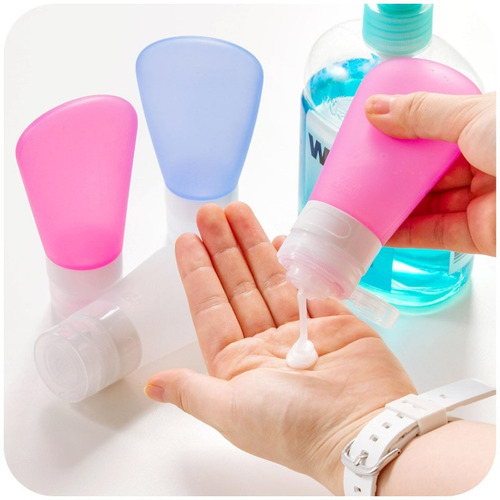 Envase Silicona De Viaje Portátil De Aseo Champú Pack De 3