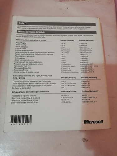 Manual Del Usuario Microsoft Word El Procesador De Textos (Usado)