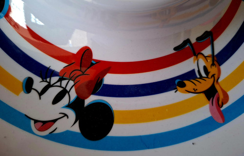 Botanero Blanco Mickey, Minnie, Personajes. Plástico, Grande