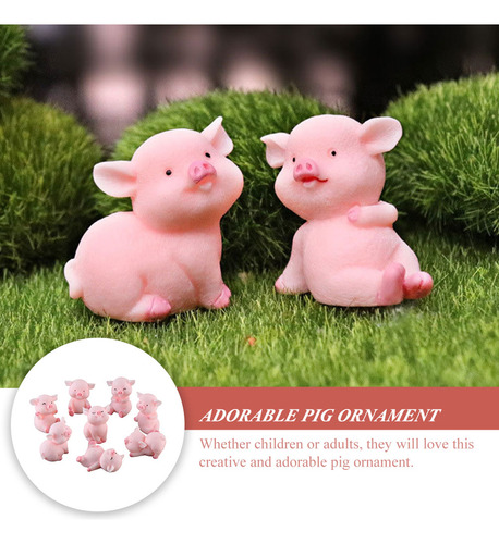 8 Peças De Porquinhos Em Miniatura, Modelos, Decorações, Bol