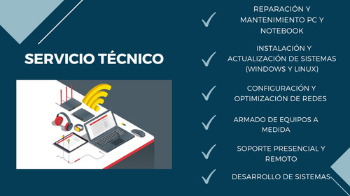 Imagen 2 de 10 de Técnico Notebook Computadoras Servicio Reparación Pc Redes
