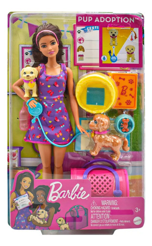 Barbie Muñeca Adopción De Cachorros