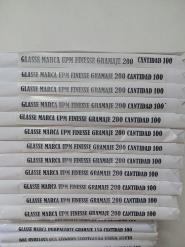 Papel Glasse Tamaño Carta 200 Gr/m 100 Unidades (Usado)