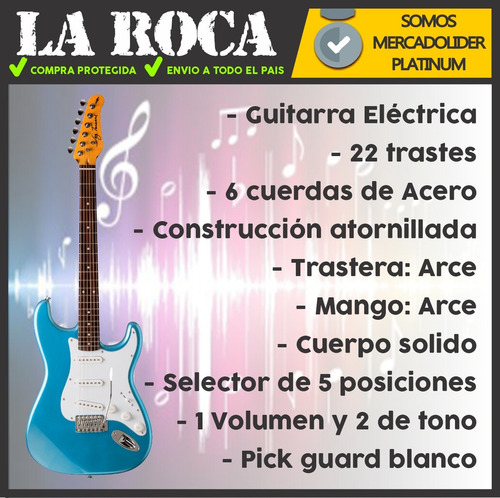 Imagen 4 de 10 de Guitarra Electrica Stratocaster Jay Turser Con Funda Premium