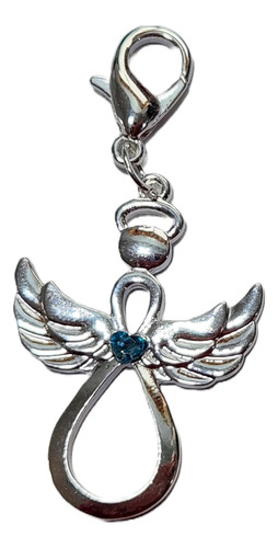 Algo De Ángel Azul Charm Para La Novia (corazón De Plata)