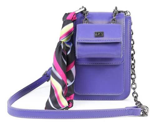 Bolsa Briefcase Para Mujer Cloe Chica Diseño Charol Color Violeta