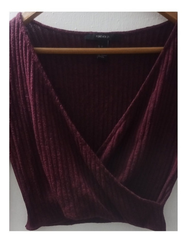 Crop Top Forever21 Vinotinto Talla S