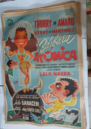 Antiguo Afiche De Cine Original-barbara Atomica-sb