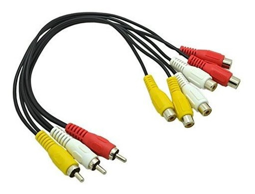 Cables Rca - 3 Rca Male Jack To 6 Rca Female Plugs Av Splitt