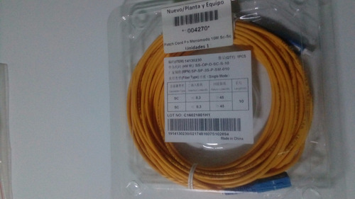 Patch Cord Sc/sc Fibra Óptica Monomodo 20 Mts