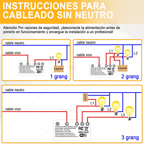 Merion Interruptor Inteligente Touch Wi-fi De 2 Vías Sin Neutro Color Negro Corriente Nominal 10 A Voltaje Nominal 110v