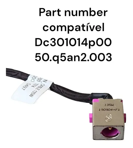 Remplacement Chargeur Portable 50.Q5BN2.001 Connecteur D'alimentation DC Jack 8 Fils (8 Pins) Pour Acer Nitro AN515-54 - Pièce De Rechange Cable Alimentation Remplacement Chargeur Portable 50.Q5BN2.001 Connecteur D'alimentation DC Jack 8 Fils (8 Pins) Pour Acer Nitro AN515-54 - Pièce De Rechange Cable Alimentation
