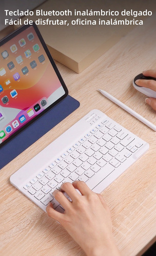Kits De Mouse Y Tecla Para iPad Tablet Teléfono Bluetooth Blanco Blanco