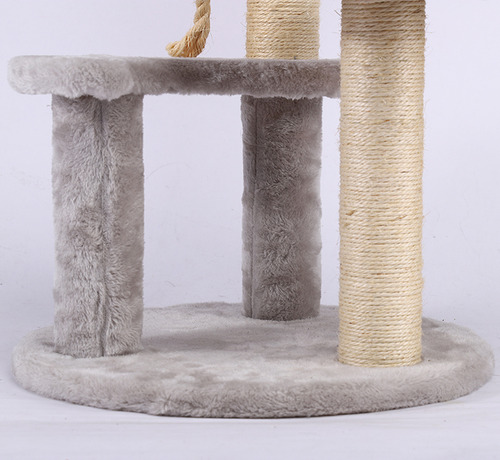 Gimnasio Rascador Torre Para Gato Refugio 3 Color Gris Claro