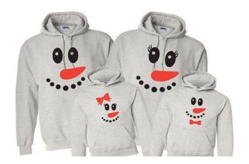 3 Sudaderas Navidad Muñeco De Nieve Combo Familiar