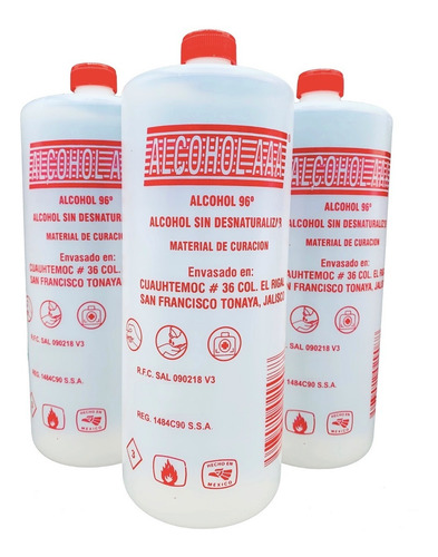 Imagen 3 de 6 de Alcohol Etilico 96° G Puro De Caña 5 Litros Envío Gratis