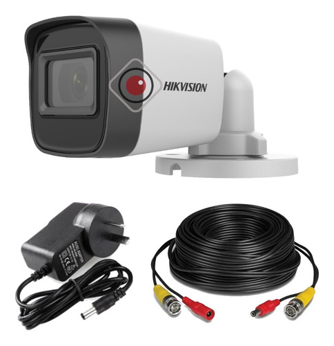 Cámara Seguridad Hikvision Full Hd 1080 2mp Ext Fuente Cable