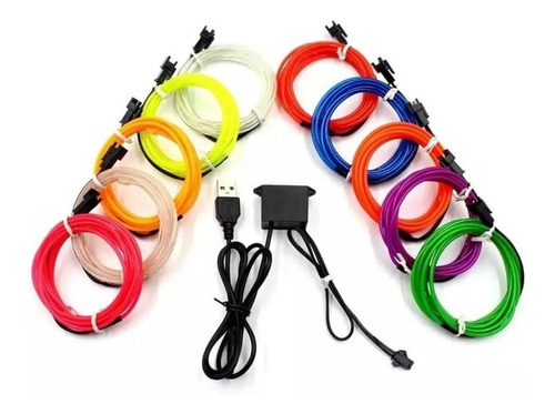 Luz Led Neon Usb Auto Moto Tuning 5m Cable Flexible