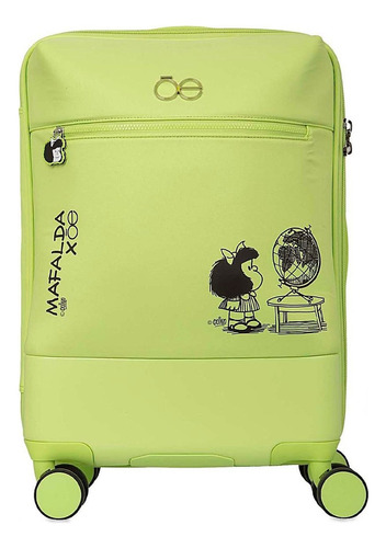 Maleta Vertical Chica 20 PLG Mafalda X Cloe De Cabina Color Verde limón