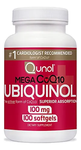Suplemento Qunol Mega Ubiquinol Coq10 100 Mg 100 Cápsulas Bl