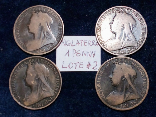 Monedas Inglaterra. One Penny 1889/1900. Correlativas. X12 (Usado)